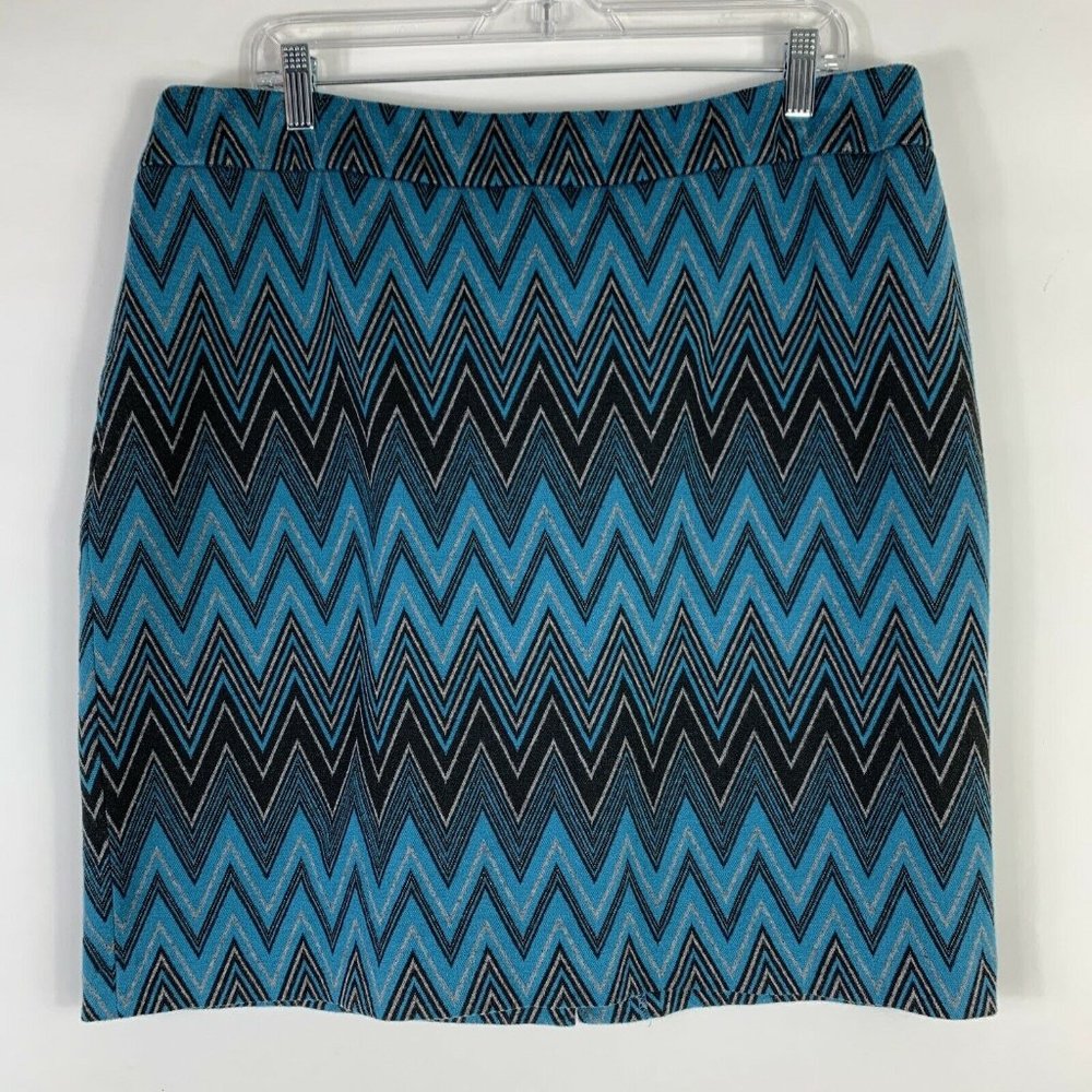 Sharagano Petite XL Skirt Women's Straight Geometric Knee Length Knit